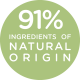 91% ingredients of natural origin